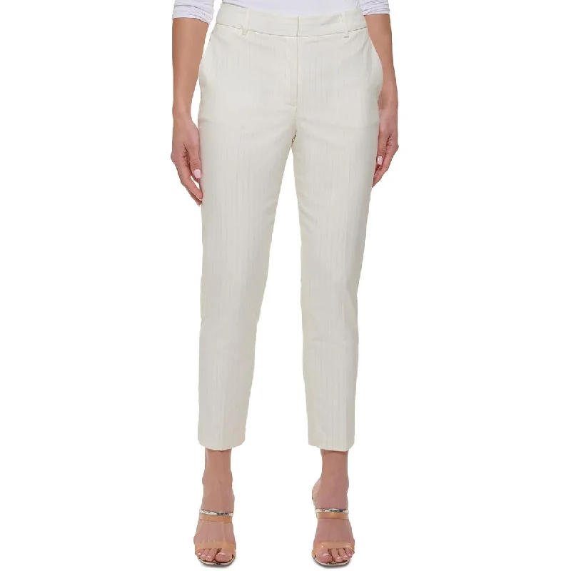Essex Womens Pinstripe Slim Leg Ankle Pants Comfortable Maternity Pants