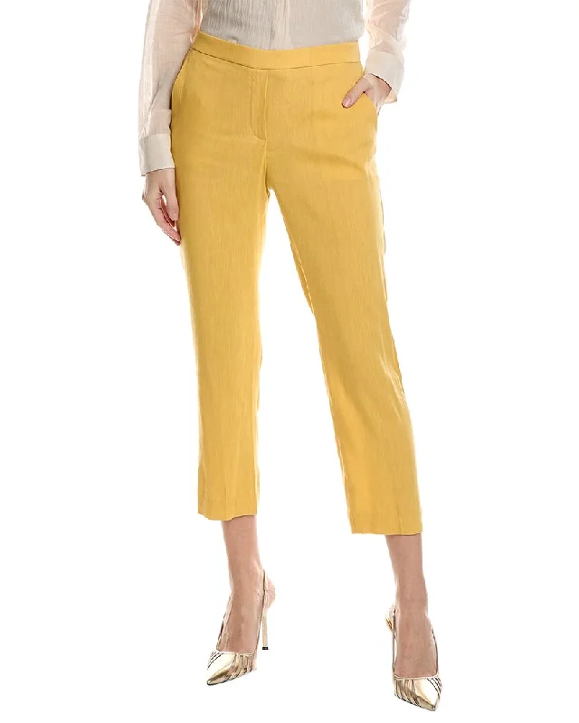 Theory Treeca Linen-Blend Pull-On Pant Casual Track Pants