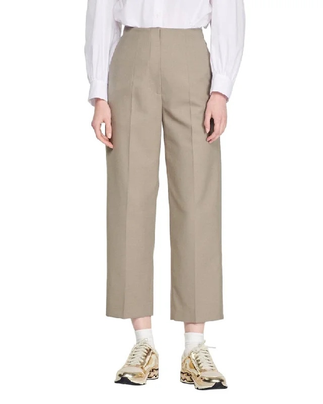 Sandro Wool-Blend Pant Comfy Zip-Up Pants