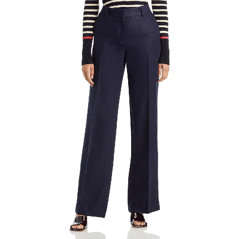 Womens High Rise Pleated Wide Leg Pants Modern Bootcut Pants