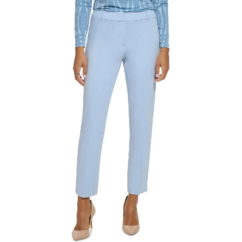 Petites Womens High Rise Solid Ankle Pants High-Waist Jogger Pants