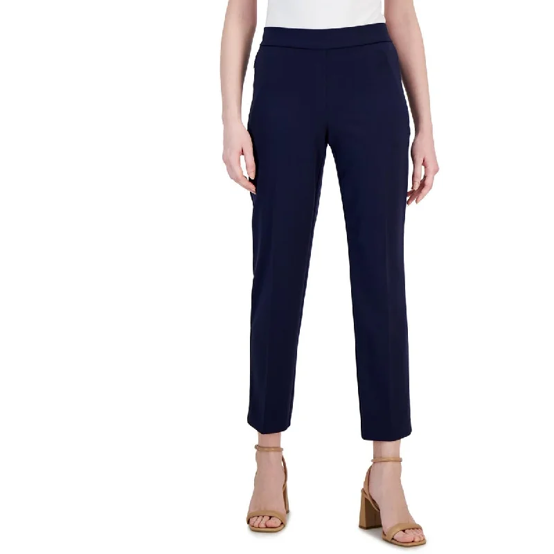 Womens High Rise Solid Ankle Pants Formal Slim Pants