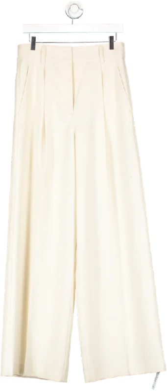 Dorothy Schumacher Cream Wide Leg Pants UK M Chic Black Leggings