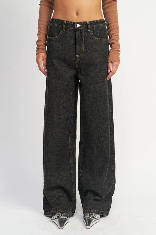 Emory Park Boyfrined Pants With Contrasted Stitching Relaxed Linen Pants