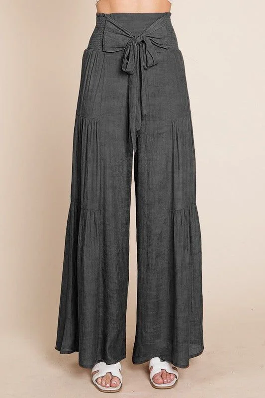 Jade By Jane Plus Tie front ruched waist back pants Comfortable Fleece Pants