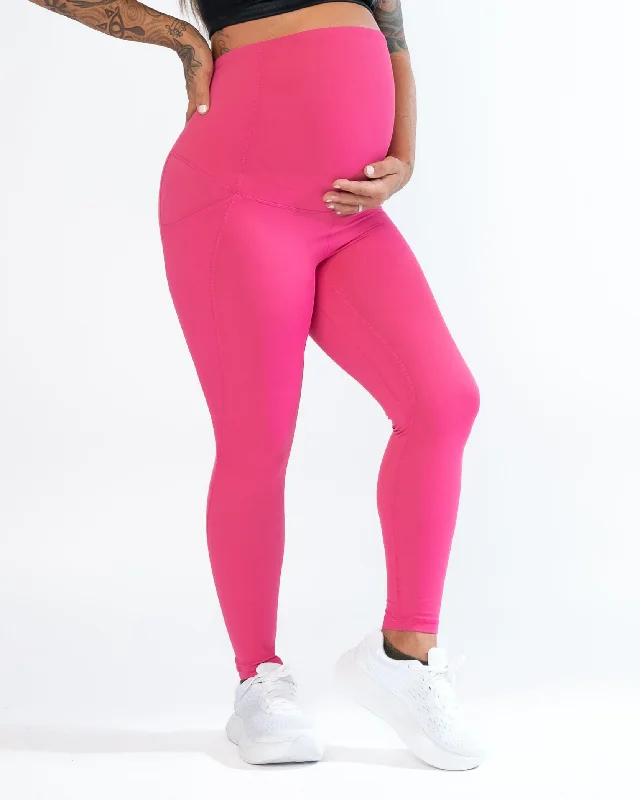 Lux Maternity Pants - Hibiscus Elegant High-Waist Pants