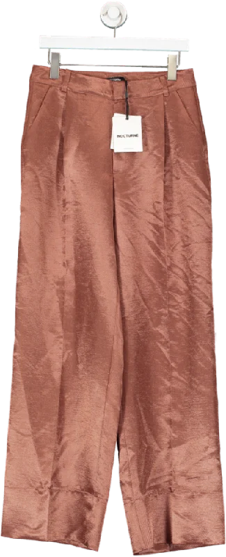 NOCTURNE Metallic Wide Leg Pants Copper UK XL Casual Yoga Pants
