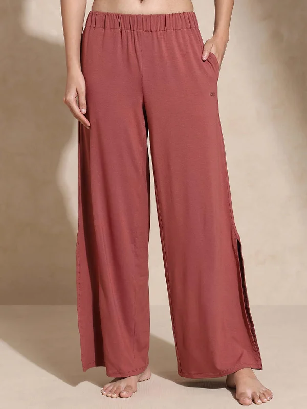 Serene Yoga Pants with Slit Marsala Classic Stretch Pants