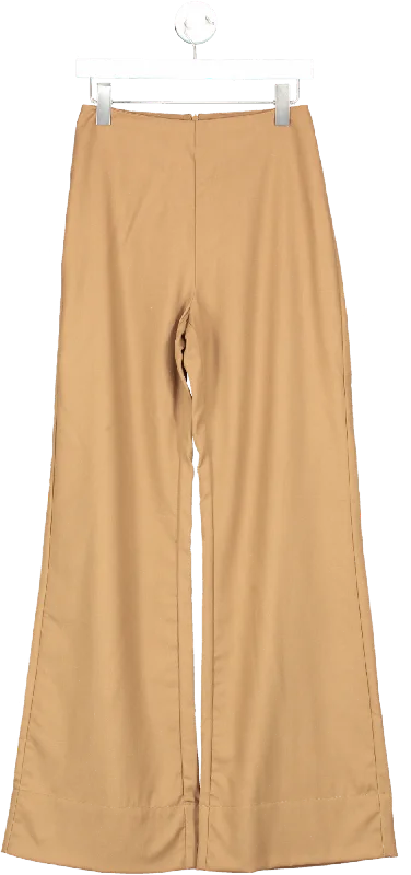 St. Agni Brown Wide Leg Wool Pants BNWT UK S Relaxed Linen Pants