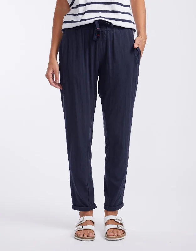 Turn Back Lightweight Lounge Pants - Navy Slim Fit Casual Pants