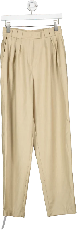 Weekend and Beyond Beige Wool Pants UK XS Casual Skinny Fit Pants