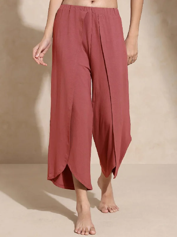 Yoga Tulip Pants Marsala High-Waist Yoga Pants