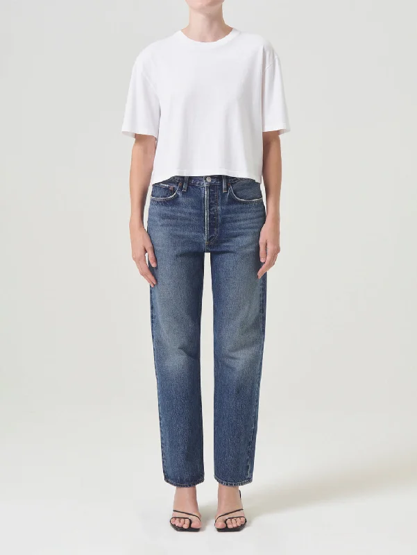 90's Mid Rise Loose Straight Jean - Imagine Elegant Wide-Leg Jeans