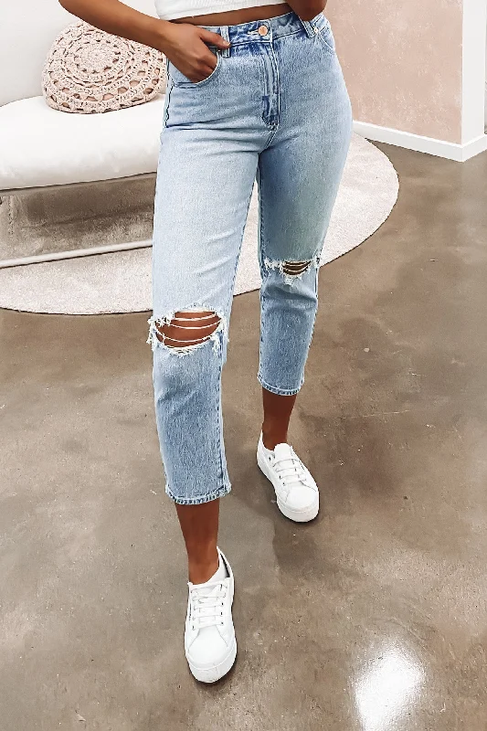A 94 High Slim Petite Jean Gina Rip Fashionable Bootcut Jeans