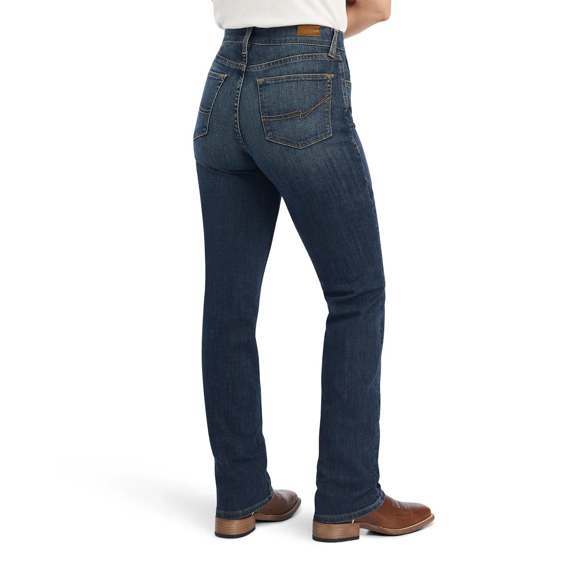 Ariat Ultra High Rise Vintage Jazmine Straight Leg Jean Comfortable Dark Wash Jeans