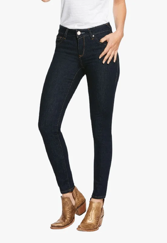 Ariat Womens Ultra Stretch Perfect Rise Skinny Sidewinder Jean Casual Distressed Denim Jeans