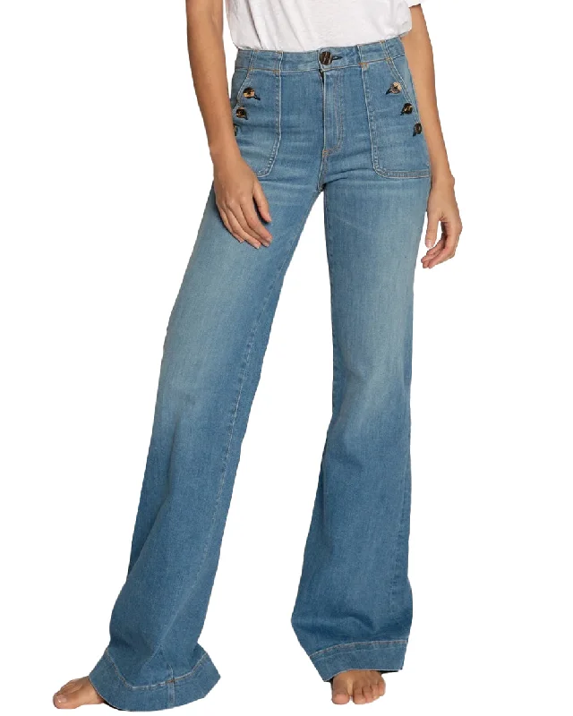 Brickhouse Dynomite Wide Leg Jean in Harbour Casual Light Wash Jeans