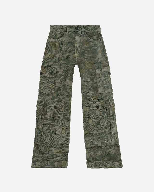 Basics MultiPocket Cargo Jean Green Camo Chic Dark-Wash Skinny Jeans