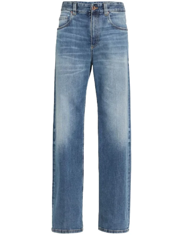 Straight Leg Jean in Blue Comfortable Straight-Legged Denim