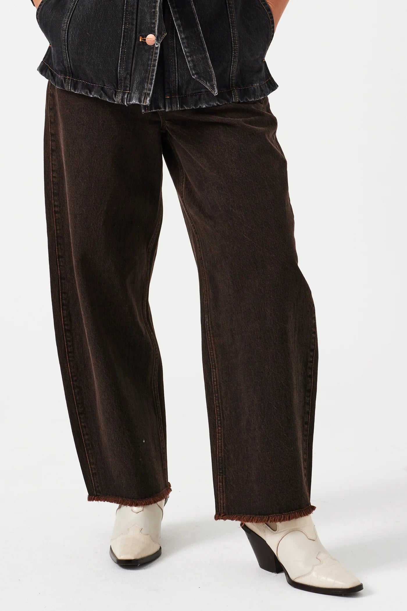Bo Jean Cacao Elegant High-Waisted Flared Jeans