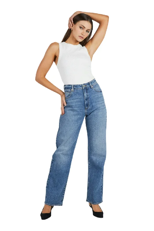A Brand Carrie Jean in Monifa Trendy Wide-Legged High-Waist Jeans