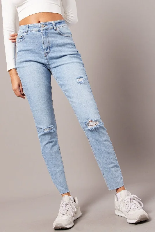 Denim Skinny Jean High Rise Stylish Relaxed Fit Skinny Jeans