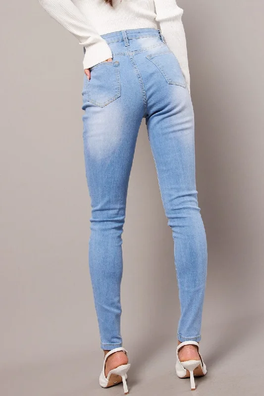 Denim Skinny Jean High Rise Stylish Relaxed Fit Skinny Jeans