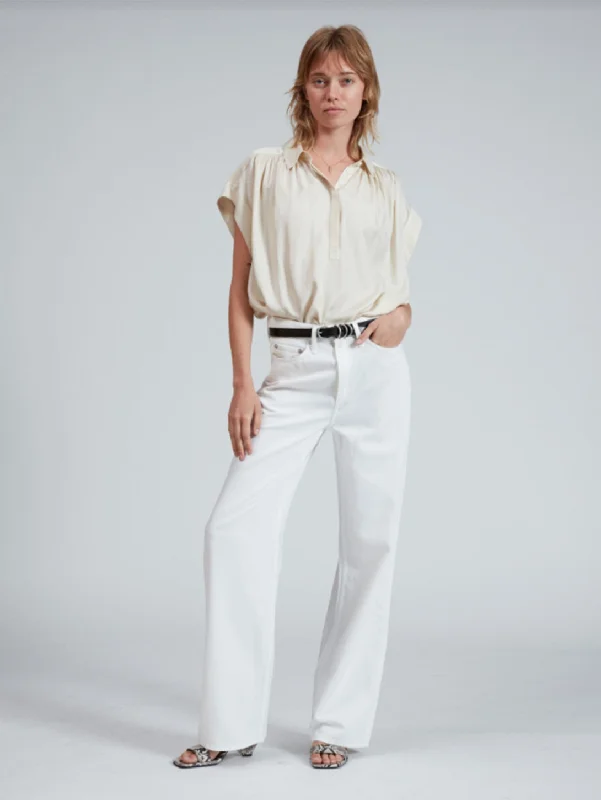 Featherweight Logan Jean - Optic White Fashionable Vintage Wash Jeans