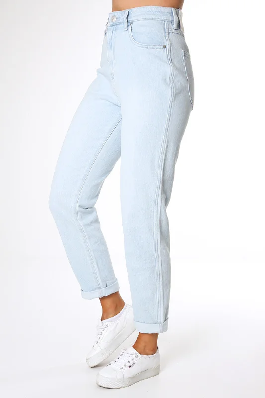 Hi Mom Slim Jean Rainy Day Blue Comfortable Dark Wash Jeans
