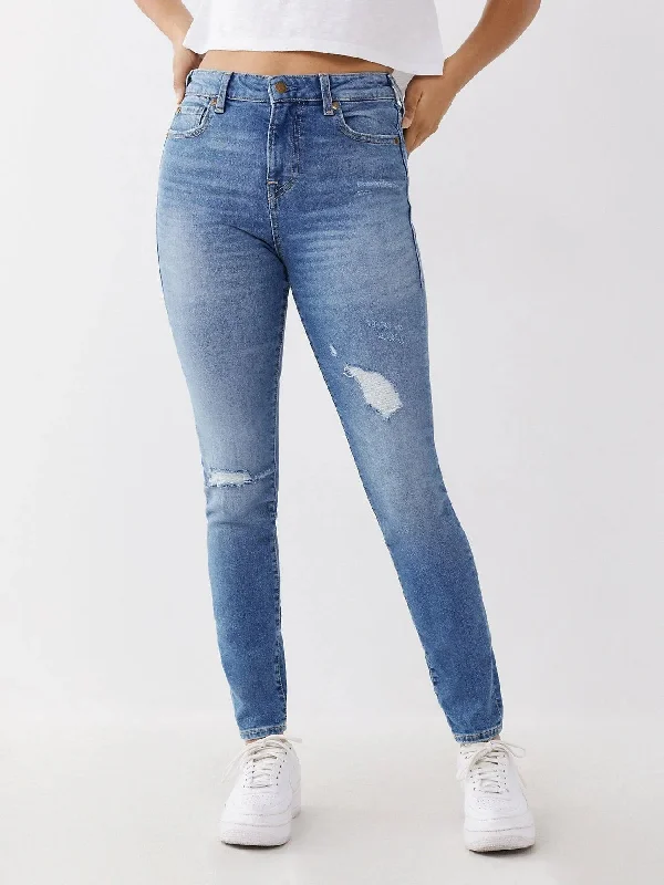 Jennie True Religion High Rise Skinny Jean Trendy Pleated Waist Jeans
