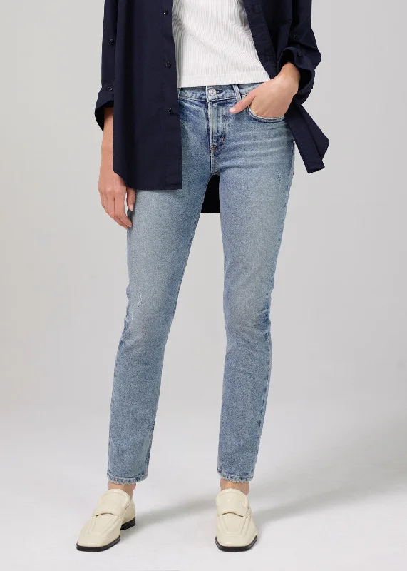 INGA LOW RISE SLIM JEAN IN ADORN Chic Rip-Detail High-Waist Jeans