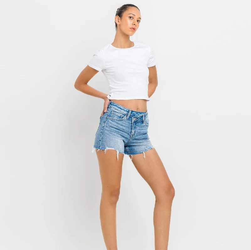 Make You Jump Criss Cross Jean Shorts Trendy Paperbag Waist Jeans