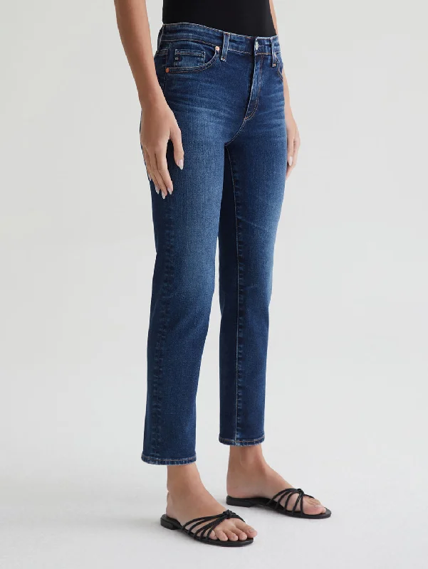 Mari Mid Rise Crop Straight Jean - Havana Comfortable Folded Hem Jeans