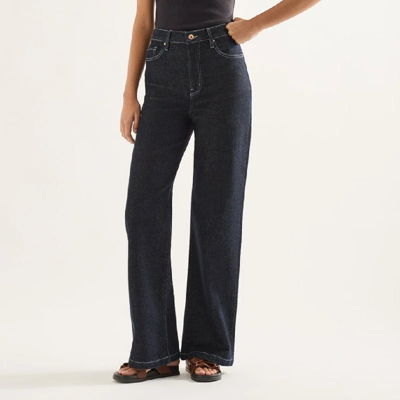 Outland Denim Ellie Wide Leg Jean- Rinse Fashionable Mom Jeans