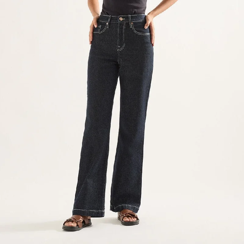 Outland Farrah High-Rise Flare Jean- Rinse Chic Dark-Wash Skinny Jeans