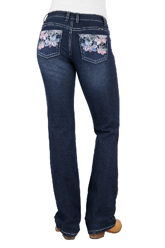 PCP2210610 Pure Western Women's Carole Relaxed Rider Jean 36'leg Fashionable White Denim Jeans