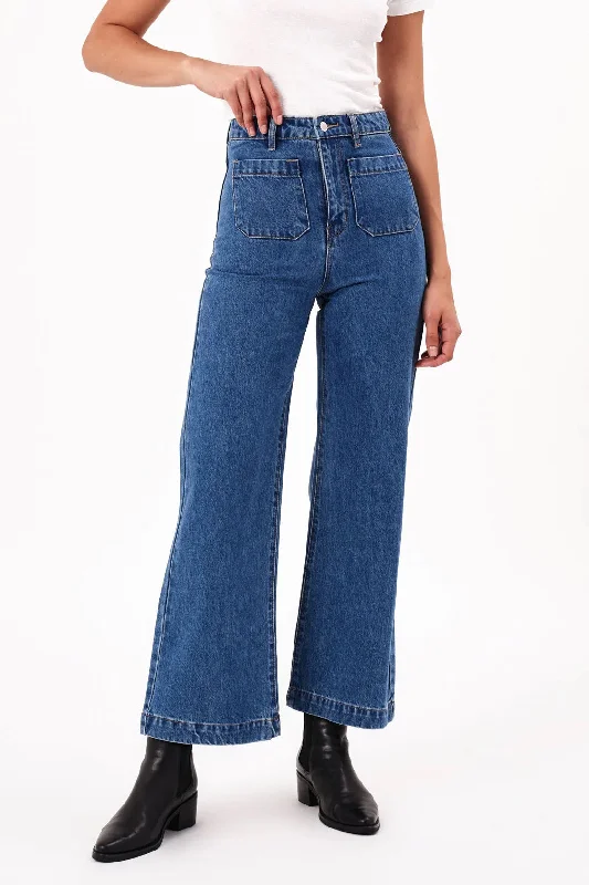 Rollas WOMENS SAILOR JEAN - ASHLEY BLUE Stylish Slim Fit Denim