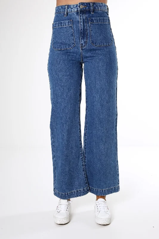 Sailor Jean Ashley Blue Comfortable Straight-Legged Denim