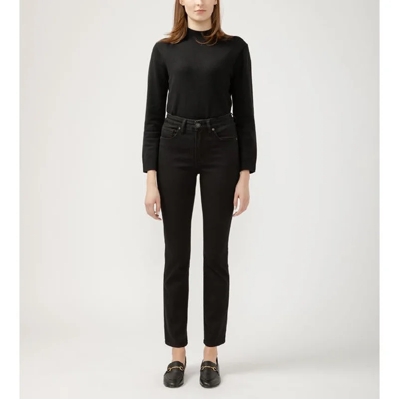 Silver Avery Straight Black Jean Chic Faded Blue Jeans
