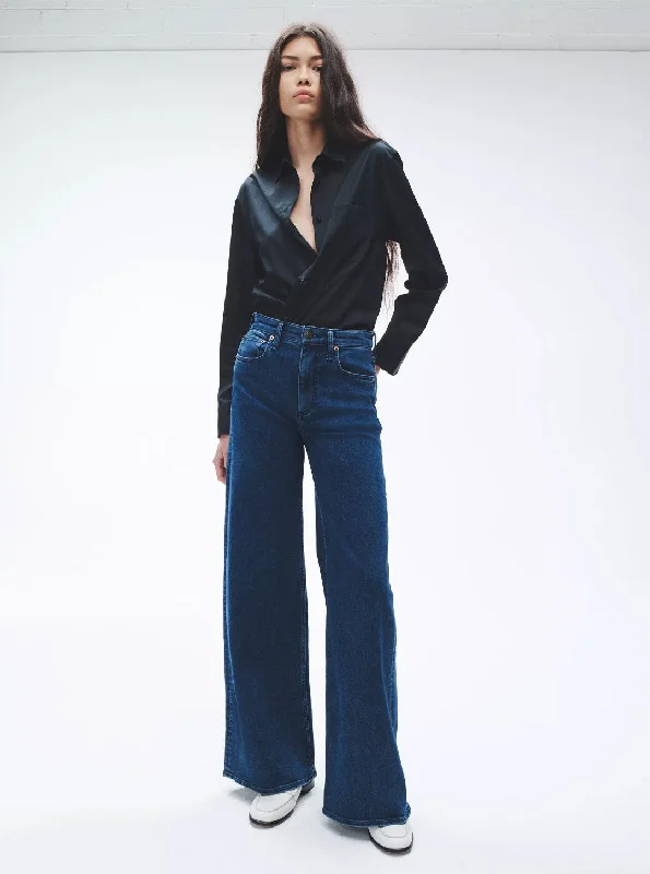 Sofie High Rise Flexi Wide Jean - Jen Chic Rip-Detail High-Waist Jeans