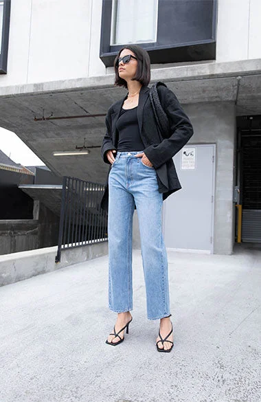 90S STRAIGHT LEG JEAN Stylish High-Rise Mom Jeans