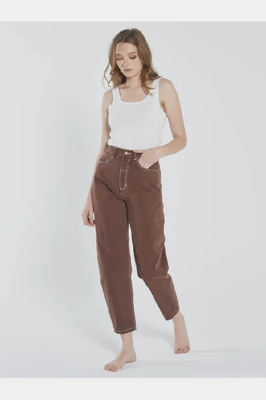 Thrills SABINA JEAN Washed Cocoa Trendy Wide-Legged High-Waist Jeans