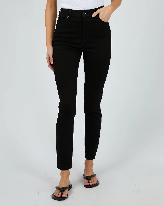 Vice High Skinny Jean Jet Black Trendy Cut-Off Denim Shorts