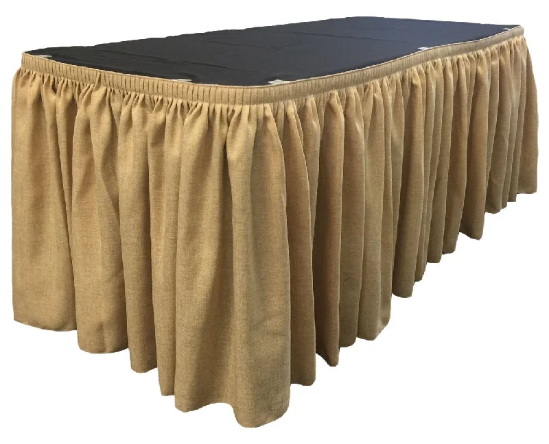 14 Ft. Natural Burlap Accordion Pleat Table Skirt leather skirt modern