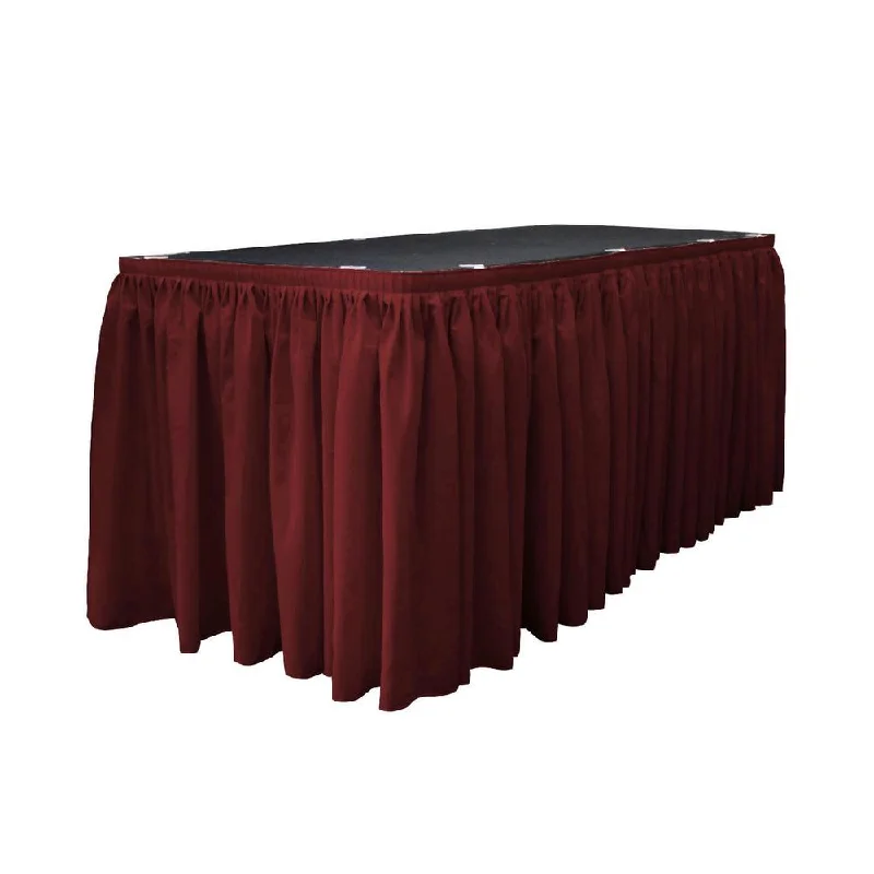14 Ft. x 29 in. Burgundy Accordion Pleat Polyester Table Skirt chiffon skirt airy