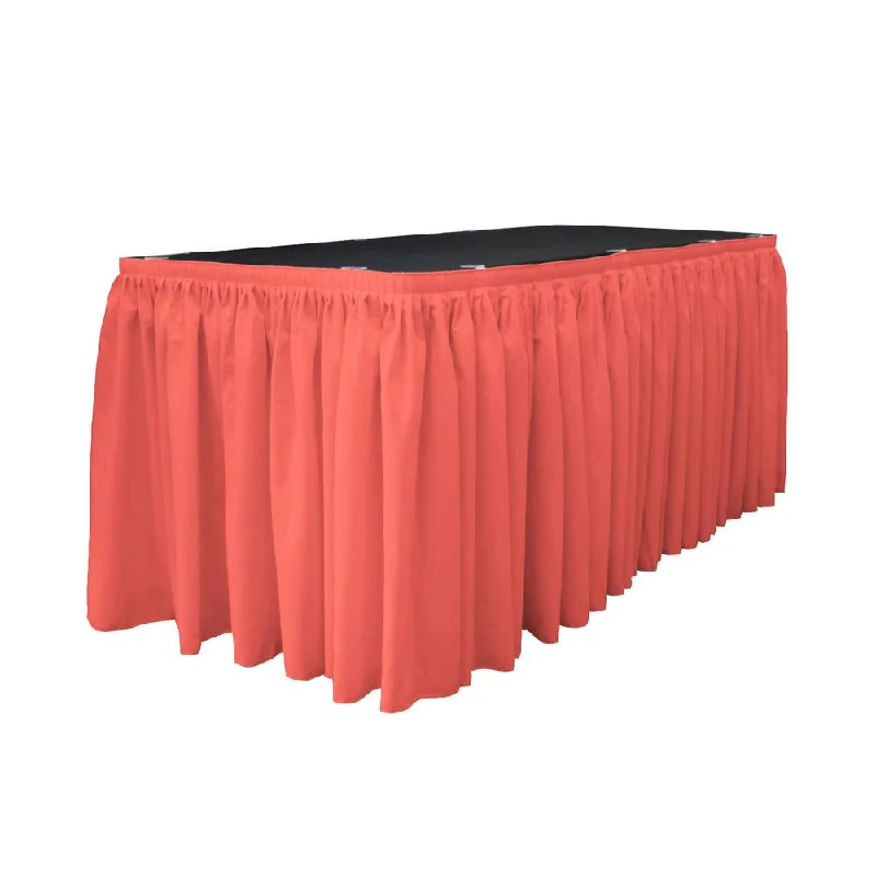 14 Ft. x 29 in. Coral Accordion Pleat Polyester Table Skirt wool skirt warm