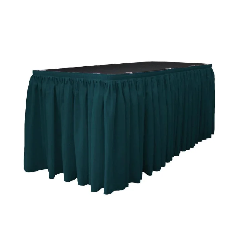 14 Ft. x 29 in. Dark Teal Accordion Pleat Polyester Table Skirt denim skirt classic