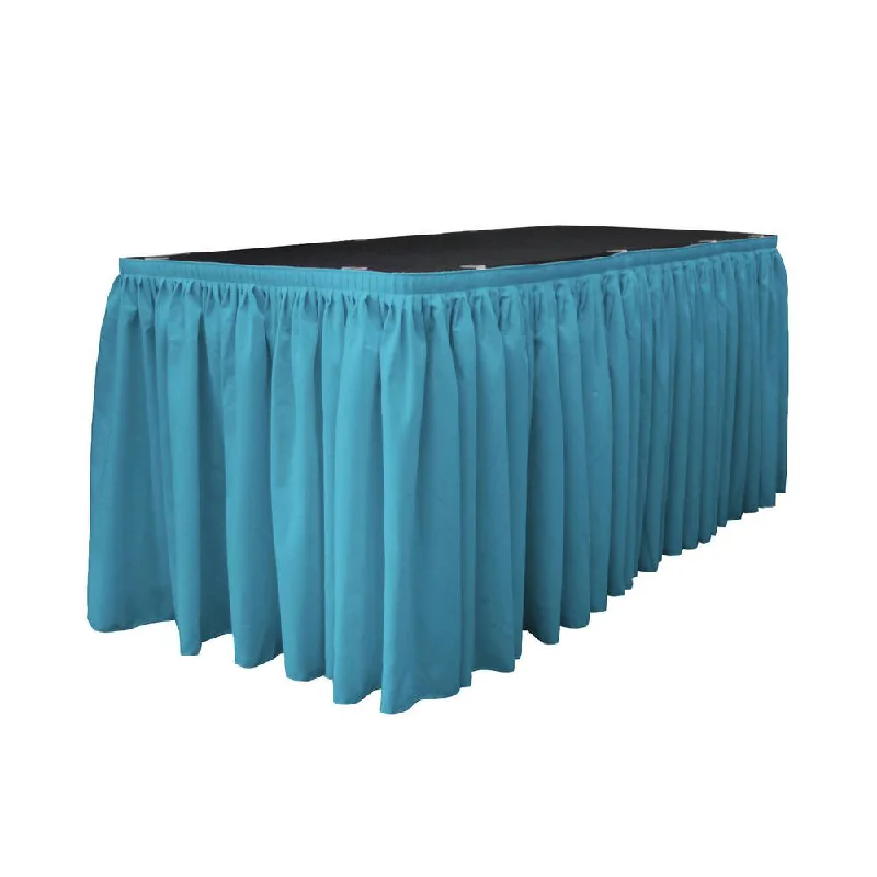 14 Ft. x 29 in. Dark Turquoise Accordion Pleat Polyester Table Skirt pleated skirt texture