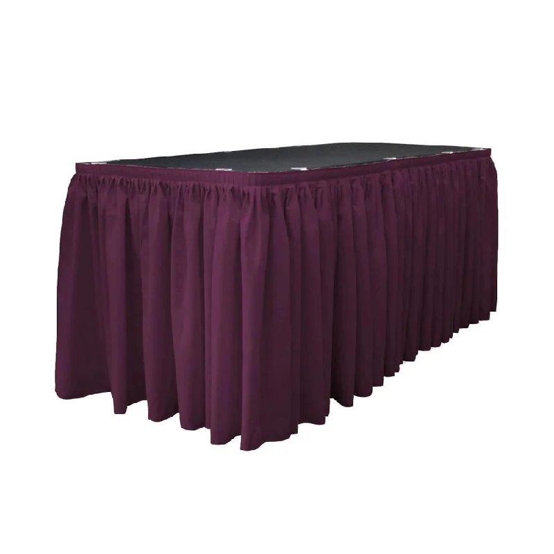 14 Ft. x 29 in. Eggplant Accordion Pleat Polyester Table Skirt pleated skirt texture