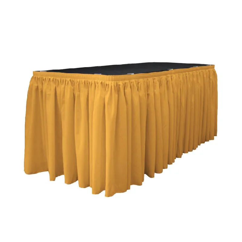 14 Ft. x 29 in. Gold Accordion Pleat Polyester Table Skirt silk skirt sleek